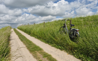 Bike fence grass dirt road 2 - eugeen van mieghem free wallpaper