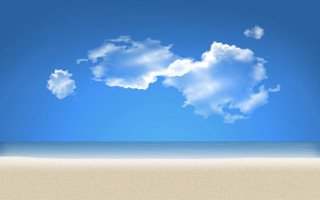 Beach blue sky white sand 3 - white cloud above free wallpaper