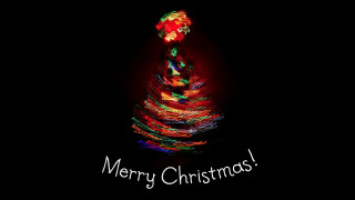 Christmas tree merry message red - professional digital art free wallpaper