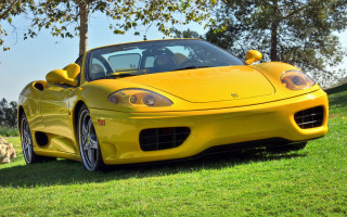 Yellow sports car green field - a lush green field next free wallpaper for desktop