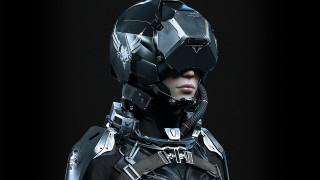 Futuristic man armor helmet cyberpunk - a futuristic suit free wallpaper for desktop