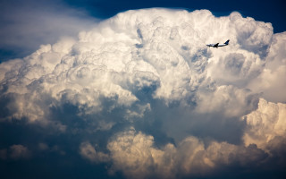 Clouds sky jetliner stormy matte - sky free wallpaper