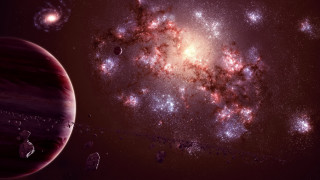 Red object space star foreground - galaxy free wallpaper for desktop