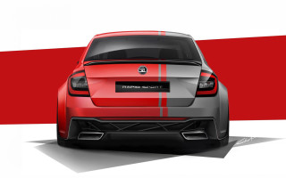 Red gray bauhaus car concept - a red stripe free wallpaper