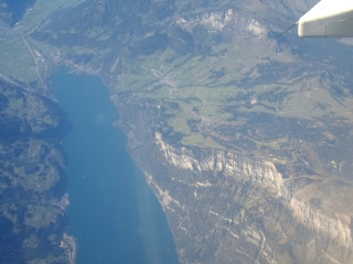 River view airplane wing mountain - an airplane window free wallpaper