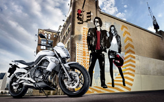 Motorcycle mural outdoors cloudy sky - ayami kojima free wallpaper