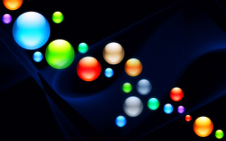 Multicolored balls floating abstract planet - the air free wallpaper