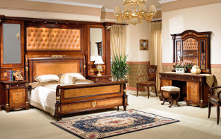 Bedroom artsandcrafts flemishbaroque woodenfloor rug - center area free wallpaper for desktop