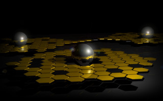 Yellow black hexagonal pattern balls - hexagonal free wallpaper