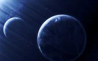 Planets moon stars galaxy matte - star and dust free wallpaper for desktop