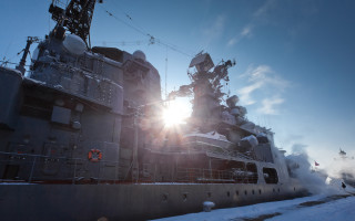 Large ship smoke sun constructivism - aleksandr gerasimov free wallpaper