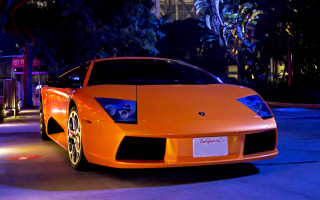 Car night city lights starry - rich color free wallpaper