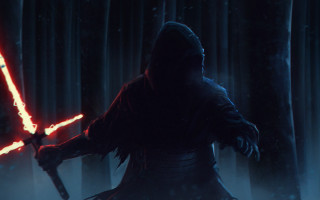 Dark room lightsaber armor flaming - a light saber free wallpaper
