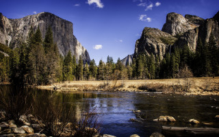 River forest mountains sunny day - a sunny day free wallpaper for desktop