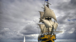 White sailboat yellow sail fitz - american romanticism free wallpaper