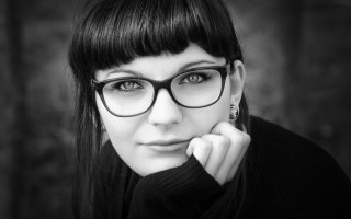 Woman glasses portrait blackhair bangs - claire falkenstein free wallpaper