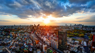 Tokyo sunset cityscape clouds bridge - japan aya goda free wallpaper