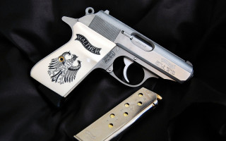 Silver black gun knife design - carl walter liner free wallpaper