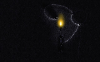 Streetlight yellow night moon aurora - a street light free wallpaper