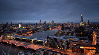 City skyline bridge river night 9 - a bridge and a river free wallpaper
