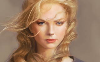 Blonde haired blue eyed woman 2 - photorealistic portrait free wallpaper