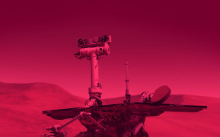Red space station desert mountains - a red sky free wallpaper for desktop