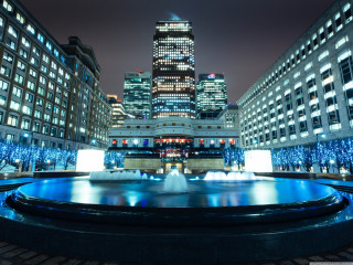 City night fountain buildings lights - the building free wallpaper for desktop