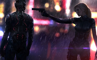 Eve ryder cyberpunk battle rain - cyberpunk style free wallpaper