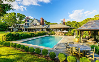 Large pool green trees house - art fitzpatrick free wallpaper