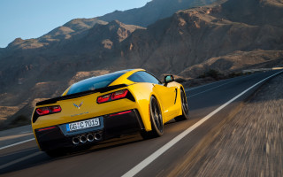 Yellow sports car mountains blue - the mountain free wallpaper for desktop