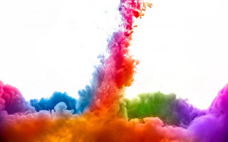 Rainbow cloud smoke autumn fire - a white sky in the background free wallpaper