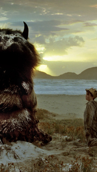 Man large animal beach ocean - video art free wallpaper for mobile