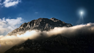 Mountain sunlight clouds horizon starry - top of it free wallpaper