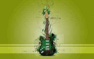 Green guitar green background funk - cool free wallpaper for desktop