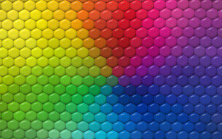 Rainbow honeycomb hexagon brick fence - hexagonal free wallpaper for desktop