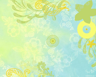 Blue yellow wall flower bird - summer vibrancy free wallpaper