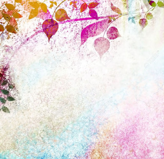 Leaves on pink background painting - border free wallpaper for tablet