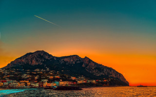 Sunset city mountain plane water - cagnaccio di san pietro free wallpaper