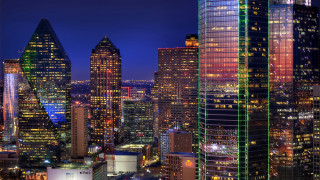 City skyline night lit buildings - the building free wallpaper