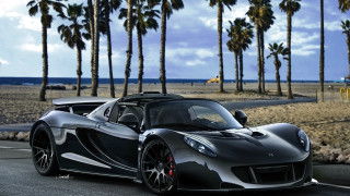 Black sports car beach road - adam szentpétery free wallpaper for desktop