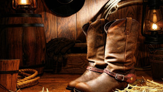Cowboy boots hay barrel rope 3 - western free wallpaper