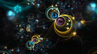 Spiral blue yellow circles stars - image of a spiral design free wallpaper