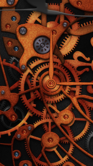 Clock gears closeup steampunk kinetic - steampunk free wallpaper for mobile