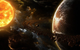 Space people planets stars sun - a space free wallpaper for desktop