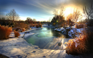 River snow covered ground trees - the cloud above free wallpaper