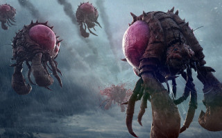 Floating strange creatures water droplets - weta digital free wallpaper