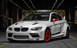 White car red rims parking - red rim free wallpaper for desktop