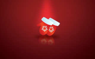 Red mittens snowflakes reflection lyco - a pair free wallpaper for desktop