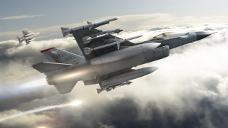 Fighter jet sky clouds mountain - two jet free wallpaper