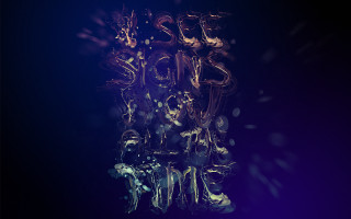 Floating objects dark background blue - brian fies free wallpaper